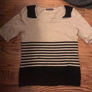 Striped sweater with scoop neck